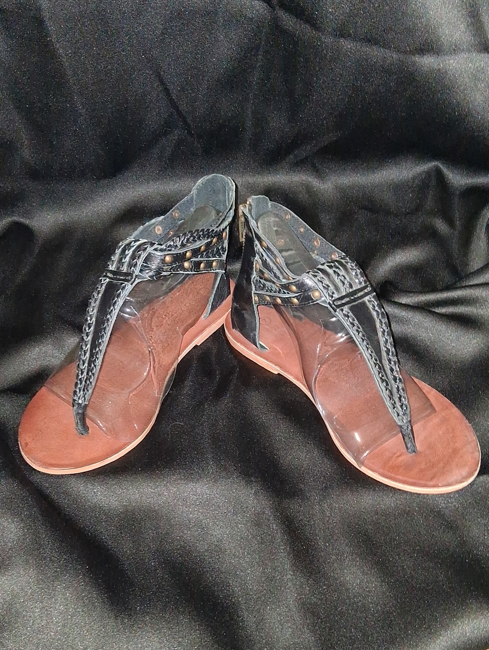Roper Black Braided Thong Sandals - 7